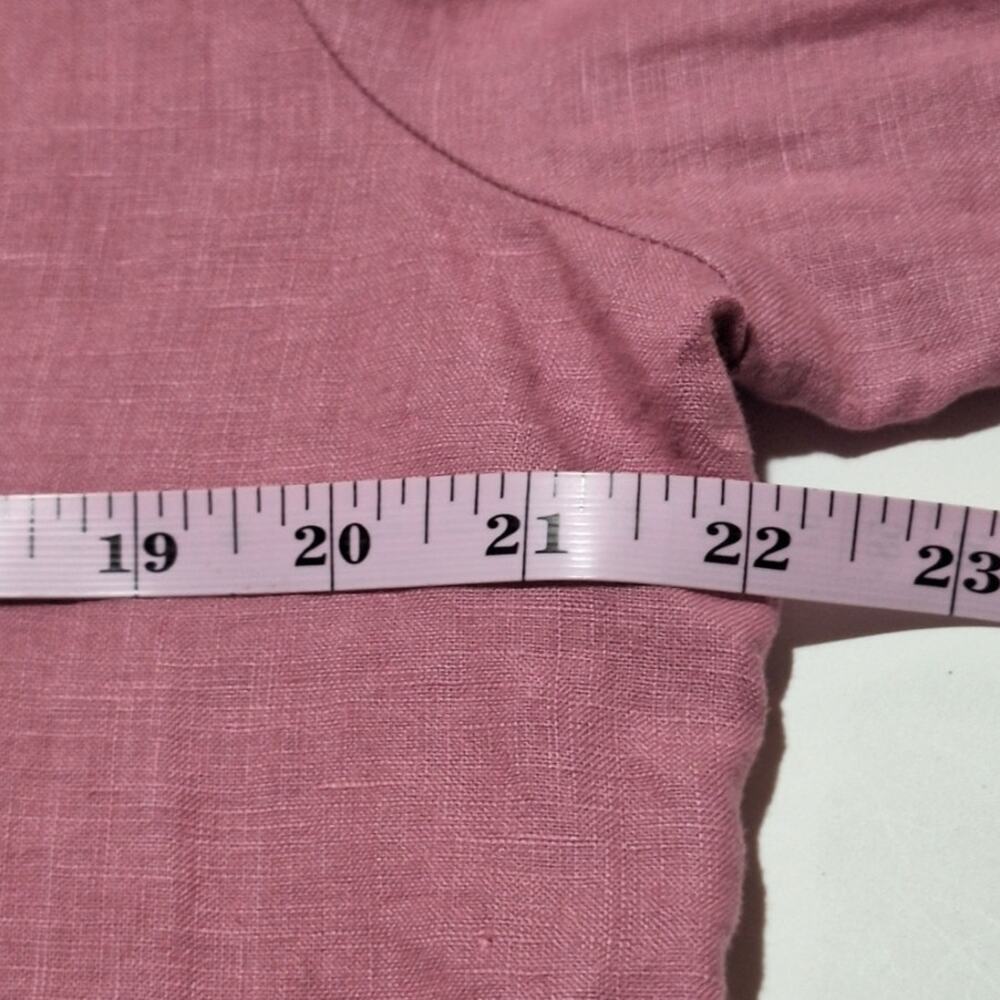 Two Star Dog Shirt Women's Large 100% Linen Mauve Pink Lace Classic Workwear - Picture 5 of 8